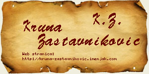 Kruna Zastavniković vizit kartica